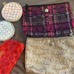 Lot of 5 authentic Coach Makeup Bags